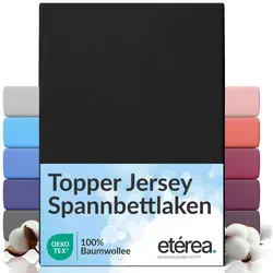 etérea Himmlische Qualität Spannbettlaken etérea Comfort Jersey Topper Spannbettlaken, Jersey, Gummizug: rundum, (1 Stück) schwarz 160 cm x 200 cm