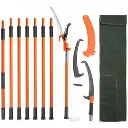VEVOR Manuelle Stangensäge 2,2–8,2 m - Metallbearbeitung: Ausziehbare Baumschere mit scharfer Stahlklinge und leichten Fiberglasgriffen für müheloses Beschneiden von hohen Ästen und Sträuchern.