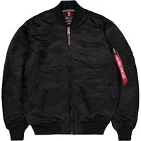 Alpha Industries Herren MA-1 VF 59 Long Bomberjacke - Slim Fit, Black, Small - Funktionsjacke für Herren mit längerem Schnitt und auffälligem orangefarbenem Innenfutter für einen stylischen Look.