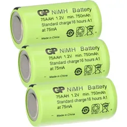GP GP75AAH Akku 2/3AA Mignon NiMH Akku 1,2V 750mAh 3 x