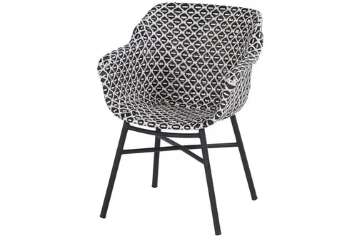 Hartman Gartensessel Delphine schwarz - Gartenstuhl aus Edelstahl in elegantem Schwarz, ideal für Garten und Terrasse, vereint Komfort und Stil.