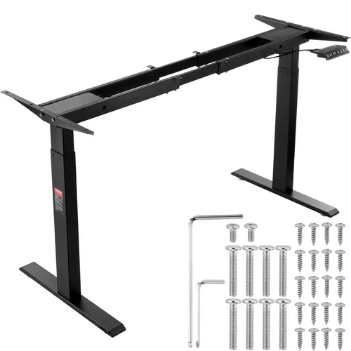VEVOR Doppelmotor Schreibtisch Gestell - Ergonomisches Tischgestell mit einstellbarer Höhe von 70-117 cm und stabiler Bauweise. Ideal für individuelle Arbeitsplätze, leise und mit 3-Positionen-Speicherfunktion.
