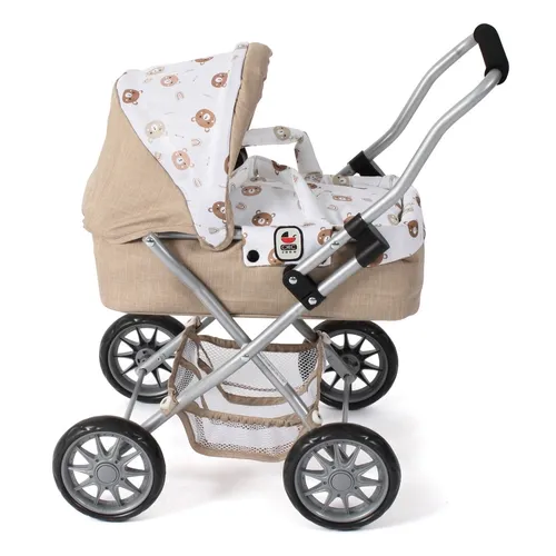 Bayer Chic 2000 - Puppenwagen Smarty, kleiner Kinderpuppenwagen für Kinder ab 2 Jahren, mit herausnehmbarer Tragetasche und umklappbarem Verdeck