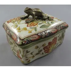 Casa Padrino Barock Schmuckschatulle in Antik Messing & Porzellan - Elegante Schmuckschatulle im Barockstil, ideal zur stilvollen Aufbewahrung Ihrer Schmuckstücke. Hochwertige Verarbeitung und ansprechendes Design für jeden Raum.