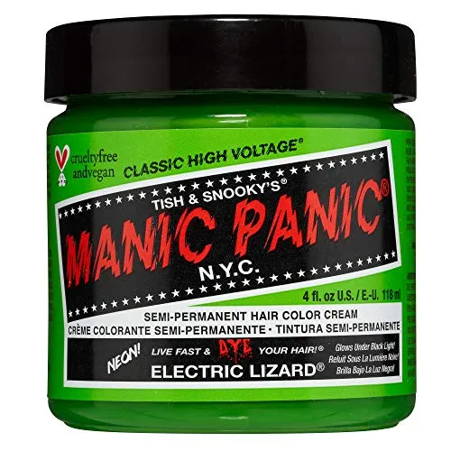 Manic Panic - Electric Lizard Classic Creme Vegan Cruelty Free Green Semi Permanent Hair Dye , 118ml (1er Pack)