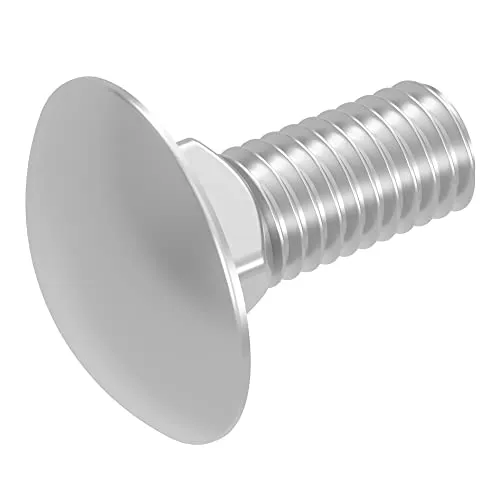 SECCARO Schlossschraube M8 x 20 mm, Edelstahl V2A VA A2, DIN 603 / ISO 8677, Flachrundkopf mit Vierkantansatz, Vollgewinde, 20 Stück