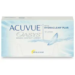 Johnson & Johnson Acuvue Oasys 14-Tageslinsen mit UV-Schutz - Wochenlinsen mit HYDRACLEAR PLUS-Technologie für ermüdungsfreies Tragen und müheloses Gleiten der Lider über die Linsen.