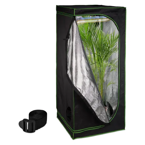 Growzelt Gewächshaus Anzuchtzelt - Indoor Zuchtzelt 80x80x180 cm - Gewächshaus für drinnen mit regulierbaren Belüftungsöffnungen und einfacher Montage. Ideal für erfolgreiche Pflanzenzucht und optimale Wachstumsbedingungen.