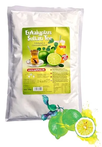 Ottoman Türkisches Instantgetränk mit Eukalyptus- und Limettengeschmack (1KG) - Getränkepulver, belebender Eukalyptus und frische Limette für heißen oder kalten Genuss - ideal für Erfrischung und Vitalität.