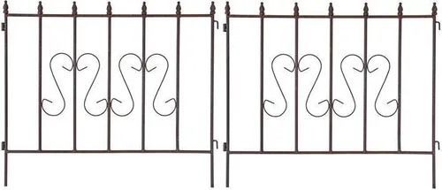 ESTEXO Gartenzaun Schmuckzaun Metallzaun 2er Set 72x67 cm - Verschönern Sie Ihren Garten mit unserem eleganten Metall-Schmuckzaun im praktischen 2er Set. Er ist erweiterbar und bietet eine ansprechende Ästhetik für Ihren Außenbereich.