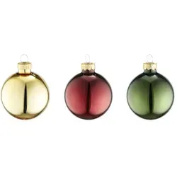 Weihnachtskugel Set  20er   , mehrfarbig , Glas,Aluminium Ø: 6