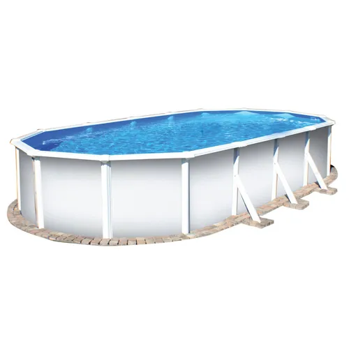 Planet Pool Ovalpool Classic 730x375x120 cm - Ovalpool aus verzinktem Stahl mit UV-stabilisierter PVC-Folie, ideal für Familien und Gartenpartys – Füllmenge von 25.500 l und robustes Design für langlebigen Badespaß.