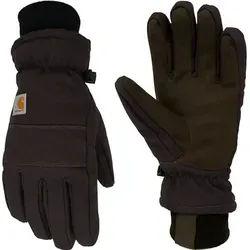 Carhartt Insulated Duck Handschuhe in Schwarz, Größe M für Männer - Robuste Handschuhe mit sicherem Gummizug für optimalen Halt, Rippstrickbündchen für Komfort und touchscreen-kompatiblen Fingern – ideal für kalte Tage.