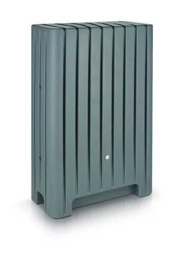 Regentonne grau Barletta 280 Liter - Moderne Regentonne aus UV- und witterungsbeständigem Material. Frostsicher und ideal für kleine Gärten, mit zwei hochwertigen 3/4 Zoll Gewinden zur Volumenerweiterung.