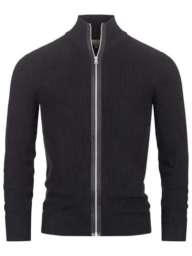 Indicode Herren Dodson Strickjacke – Baumwoll Cardigan mit Stehkragen - Funktionsjacken – Hochwertige Baumwolle, angenehmer Tragekomfort und stylischer Reißverschluss für moderne Looks.