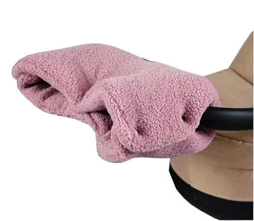 BabyLux Bouclé Handwärmer – Warmer Kinderwagen/Buggy Handmuff für Winterspaziergänge – Weich, Winddicht, Waschbar, Universalgröße - Eltern lieben ihn (Bouclé - Rosa)