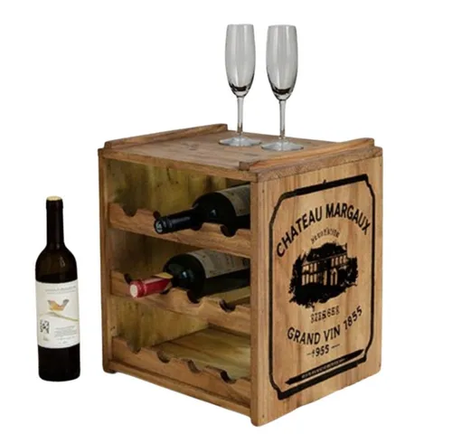 LebensWohnArt Weinregal SURAT Antique Natural 40cm aus Mahagoni - Das Weinregal SURAT vereint rustikales Design mit praktischer Funktionalität. Hergestellt aus hochwertigem Mahagoniholz, bietet es Platz für mehrere Flaschen und ist ideal als dekoratives Stauraummöbel.