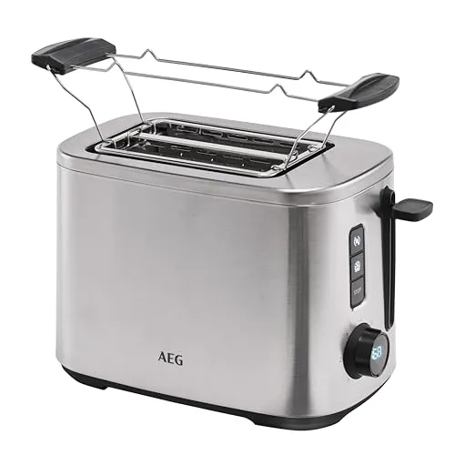 AEG Toaster T5-1-4ST Deli 5 - Grau - Toaster mit 7 Toasteinstellungen für perfekten Toast, inklusive Aufwärm- und Auftaufunktion sowie automatischer Brotzentrierung für gleichmäßige Ergebnisse.