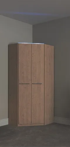 priess Eckkleiderschrank Barcelona - Platzsparende Lösung für jeden Raum - Der Eckkleiderschrank »Barcelona« bietet cleveren Stauraum für Kleidung und Accessoires. Mit modernen Oberflächen und optionaler Kranzbeleuchtung fügt er sich stilvoll in jedes Zimmer ein. Verfügbar in verschiedenen Tiefen.