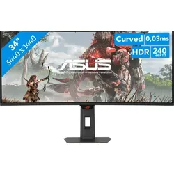 ASUS ROG Strix XG34WCDMTG 34" Curved Gaming Monitor - Erleben Sie Gaming in Ultra-Wide mit dem ASUS ROG Strix XG34WCDMTG. Der 34" Curved Monitor bietet beeindruckende Bildqualität und hohe Bildwiederholrate für ein immersives Spielerlebnis.