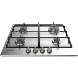 Indesit Gaskochfeld THP642IX/I - 4 Flammen Edelstahl - Elegantes Gaskochfeld mit 4 Brennern, integriert und einfach zu bedienen. Genießen Sie präzises Kochen dank der komfortablen Bedienelemente an der Vorderseite.