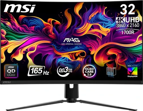 MSI MAG 321CUP QD-OLED Computerbildschirm 31.5" 4K Ult - Monitore mit 3840 x 2160 Pixel, QD-OLED Technologie für lebendige Farben und beeindruckende Kontraste.