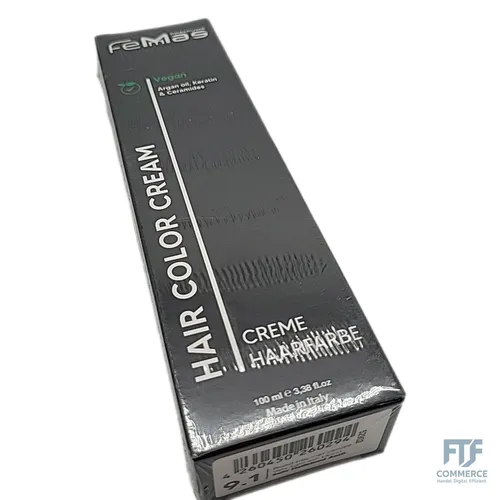 FemMas Haarfarbe Lichtblond Asch 9.1 I Creme Haarfarbe mit Arganöl, Keratin & Ce