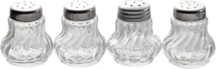 APS Salz- & Pfefferstreuer-Set Mini transparent/silber 4-tlg. - Küchenhelfer Set aus 4 Teilen, ideal für stilvolles Würzen und Platzsparend für kleine Tische.