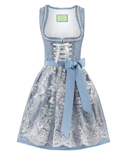 Stockerpoint Dirndl ''Nivia'' in Hellblau, Größe 40 - Damen Dirndl von Stockerpoint, mit floralem Muster und Balconette-Ausschnitt für einen eleganten Look. Ideal für festliche Anlässe.