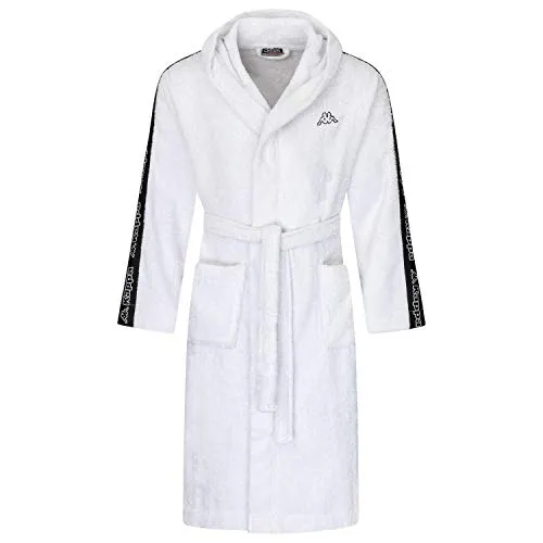 Kappa Herren Bademantel Valas 707404-11-0601 L - Leichter, plüschiger Baumwollfrottee-Bademantel von Kappa. Mit großer Kapuze, verstellbarem Gürtel und zwei praktischen Taschen – ideal für entspannte Stunden.