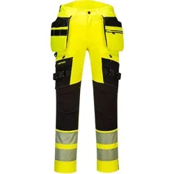 Portwest Hochsichtbare DX4 Arbeitshose W32/L32 (DX442YBR32) - Robuste Arbeitshose mit hoher Sichtbarkeit, ideal für den professionellen Einsatz in anspruchsvollen Umgebungen. Hoher Tragekomfort und praktische Taschen für Werkzeuge.