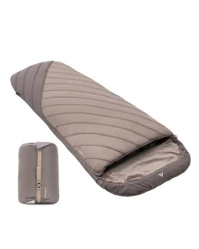 qeedo Buddy XL 8 Schlafsack XXL, extra breit, Outdoor Sommer (8-25°C) 3 Jahreszeiten - Mumienschlafsack Erwachsene & Jugendliche (bis 220cm), Peach-Skin-Oberfläche