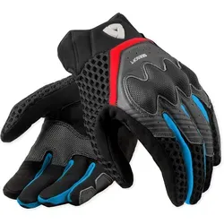 Revit Veloz Motorradhandschuhe - Schwarz/Rot/Blau - M - Die Revit Veloz Motorradhandschuhe bieten optimale Belüftung und Tragekomfort für urbanes Fahren. Ihr stylisches Design kombiniert atmungsaktive Materialien und strapazierfähiges Ziegenleder für ein sicheres Fahrerlebnis.