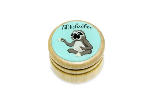 GICO Zahndose Milchzahndose Zahndose Milchzähne Holz 44 mm Faultier 7009, für Jungen und Mädchen