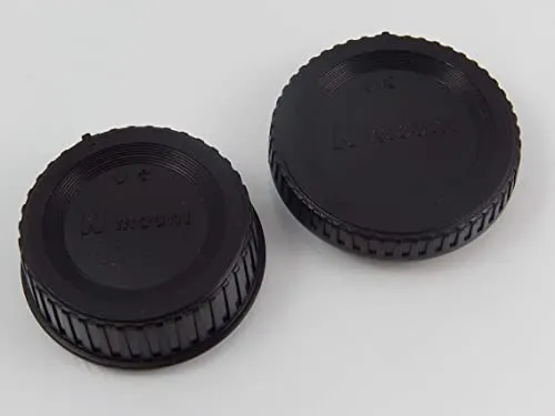 vhbw Objektivdeckel-Set kompatibel mit Nikon D5600, D5100, D5200, D5300, D610, D5500 Kamera - Rück- und Gehäusedeckel Schwarz