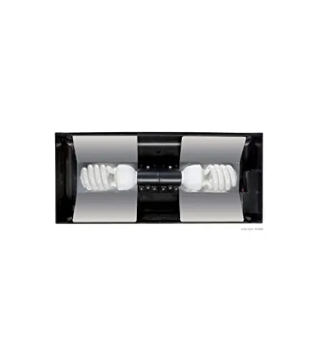 Exo Terra Compact Top - Terrarienabdeckung für 2 Lampen, mit Reflektor, 45 x 9 x 20 cm, ideal für Exo Terra Terrarienlampen bis 26 W