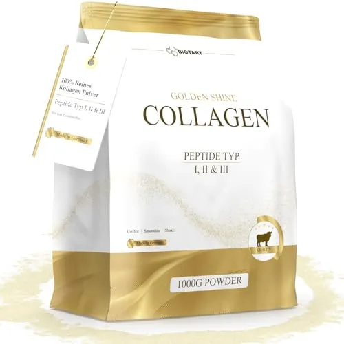 BIOTARY Collagen Pulver 1000g – 100% reines Kollagen Hydrolysat - Hochwertiges Collagenpulver mit exzellenter Löslichkeit, geschmacksneutral und ohne Zusatzstoffe. Ideal für die Integration in Getränke und Speisen, für eine einfache Anwendung im Alltag.