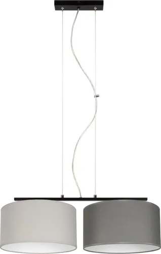 Moderne Hängelampe für Esstisch - Stoff Schwarz Grau Graphit E27 70 cm - Deckenlampe für den Innenbereich, ideal für Esszimmer oder Wohnzimmer, sorgt für blendfreies Licht und setzt stilvolle Akzente.
