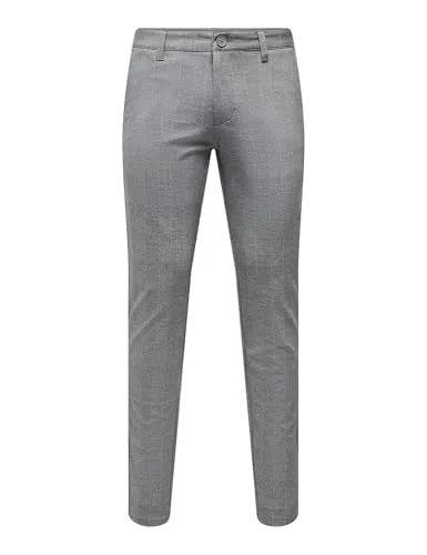 ONLY & SONS Herren Chino Hose ONSMARK Slim Check 9887 - Wanderhosen für Herren im Slim Fit mit Stretchanteil für optimalen Tragekomfort und Bewegungsfreiheit - perfekt für stilvolle Outdoor-Aktivitäten.
