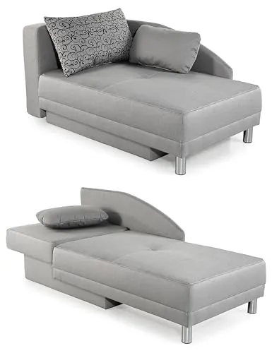Stilvolle Recamiere mit Schlaffunktion und Bettkasten, 149 cm - Sofas & Couches mit Gästebett-Funktion und integriertem Bettkasten für zusätzlichen Stauraum. Hochwertige Federkernpolsterung sorgt für optimalen Sitz- und Liegekomfort.