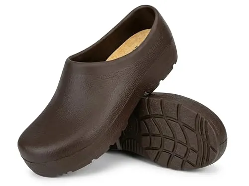Albatros 550250 Gartenclog PURCEL PROFI, braun/natur - Hochwertige Clogs aus strapazierfähigem Polyurethan, leicht und wasserfest. Ideal für Gartenarbeit mit anatomisch geformtem Kork-Fußbett für optimalen Komfort.