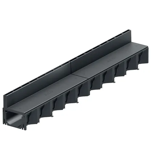 ACO Hexaline Entwässerungskanal - Abschließbare Kunststoffrinne - Entwässerungsrinne aus Kunststoff, ideal für Gartenhäuser und Carports, bietet eine abschließbare Lösung für effektive Wasserableitung.