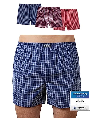 Snocks American Boxershorts Herren 3er-Pack aus Bio-Baumwolle - Herren-Boxershorts aus 100% Bio-Baumwolle, atmungsaktiv und ohne juckendes Etikett, ideal für täglichen Komfort und sportliche Aktivitäten, GOTS-zertifiziert und umweltfreundlich.