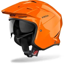 Airoh Kombakt Color Jethelm - Orange - L - Leichter Jethelm für unbeschwertes Motorradfahren, mit optimaler Belüftung und Sichtfeld. Ideal für Stadtfahrten und Sommerabenteuer. Zertifiziert nach ECE 22.06 für sicheren Komfort.
