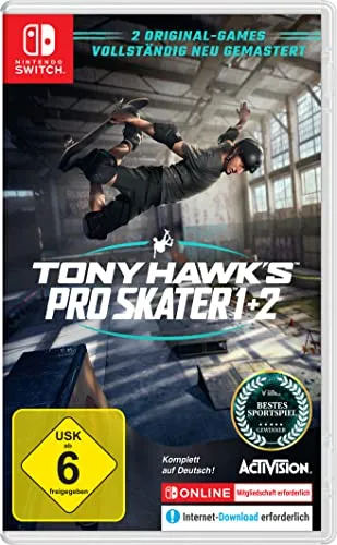 Tony Hawk's Pro Skater 1 + 2 Remastered - Nintendo Switch EU Version, epische HD-Sammlung mit legendären Skate-Tricks und Multiplayer-Action