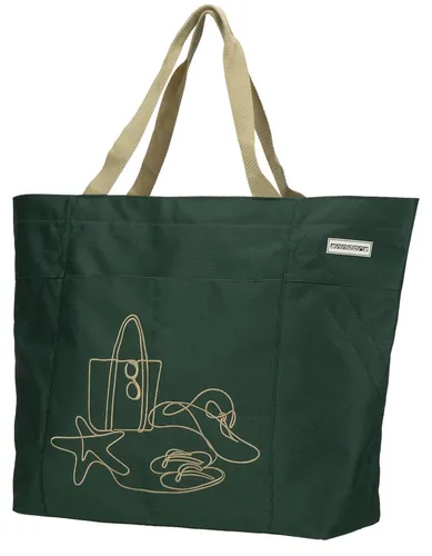 anndora XL-Strandtasche – Geräumige Freizeittasche mit Reißverschluss - Diese geräumige Schultertasche mit 40 Litern Volumen bietet stabilen Halt und praktische Innentaschen. Ideal für den Alltag und als Bordgepäck geeignet. Maße: ca. 58 x 22-38 x 44 cm, max. Belastbarkeit: 20 kg.