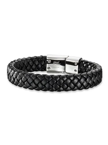 Save Brave Armband SBB-HARRY-BK-21 für Herren - Stylisches Herrenarmband aus hochwertigem Edelstahl und Leder. Mit maskulinem Design und robuster Bauweise ist es ideal für den täglichen Gebrauch.