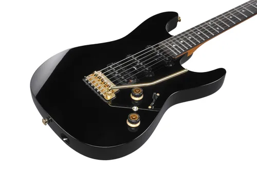Ibanez AZ47P2K-DEB Premium AZ Black - Premium E-Gitarre aus der AZ-Serie, exquisite Kombination aus Linde-Korpus und Ebenholzgriffbrett, ausgestattet mit Seymour Duncan Hyperion Tonabnehmern für erstklassigen Klang. Inklusive Gigbag.