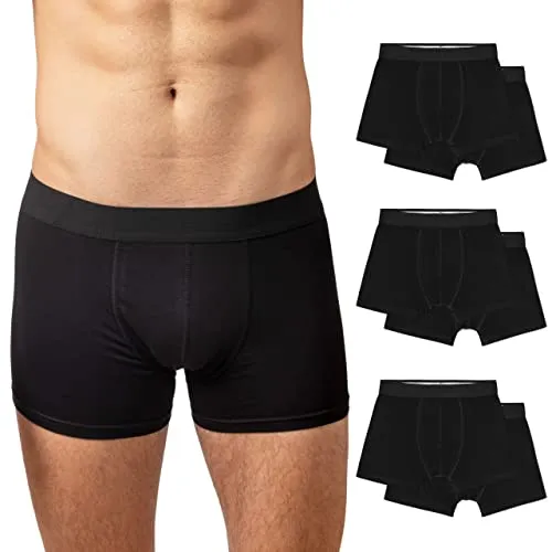 Snocks Boxershorts Herren Ohne Logo - 6er Pack aus Bio-Baumwolle, Atmungsaktiv und Ideal für Sport - Herren-Boxershorts aus 95% Bio-Baumwolle, ohne juckende Etiketten für maximalen Komfort. Perfekte Passform dank elastischem Gummiband, ideal für Alltag und Sport.