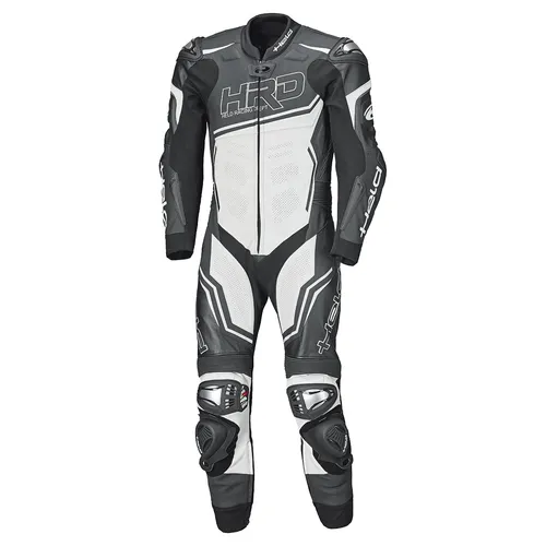 Held Slade II 1-Teiler Motorrad Lederkombi, schwarz-weiss, Größe 102 für Männer - Motorradkombis mit Frontreißverschluss, der als Air-Vent genutzt werden kann. Perforierte Ledereinsätze und Lederstretch sorgen für optimale Beweglichkeit und Komfort.